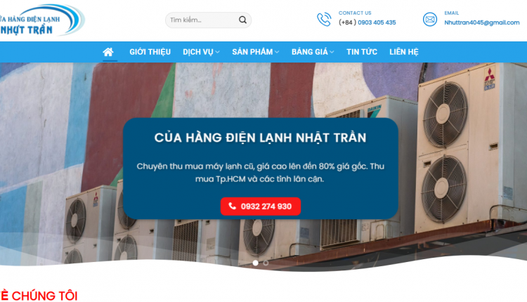 Cua hang dien lanh Nhut Tran Thiet Ke Website Gia Lai